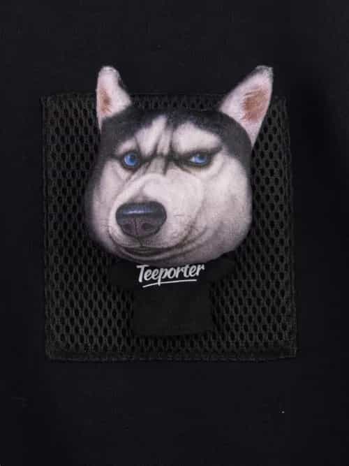 換裝得瑟哈士奇黑色「痛」毛邊衛衣 thumbnail image