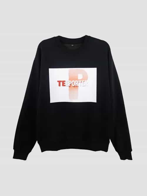 秋冬黑色圓領印花圖案衛衣 thumbnail image