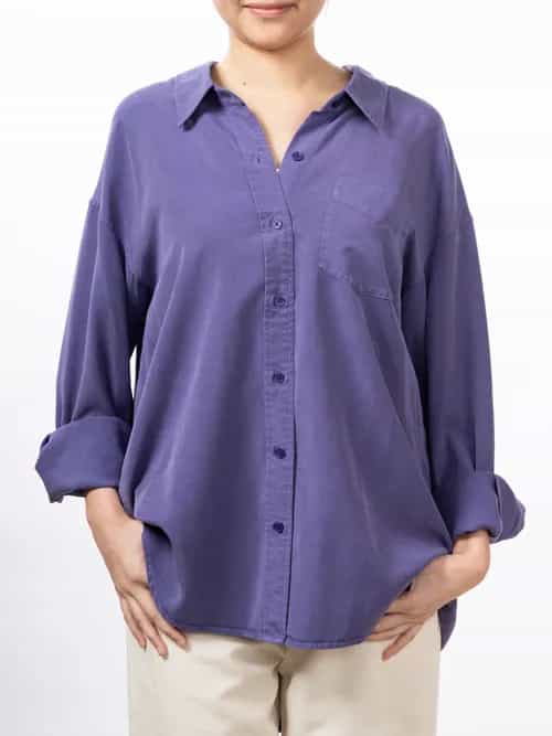 女裝時髦寬鬆天絲襯衫 thumbnail image